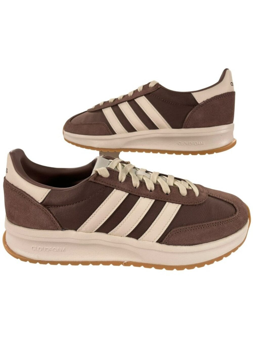 Adidas Run 70s 2.0 Sneakers Cloudfoam Sport Comfort Brown/White Women's Sz 9 NEW